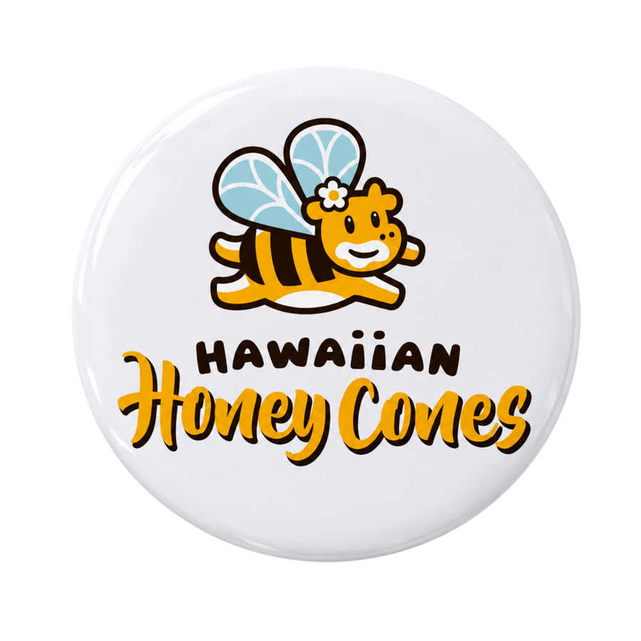 Logo Button Pin 2.25" – Hawaiian Honey Cones
