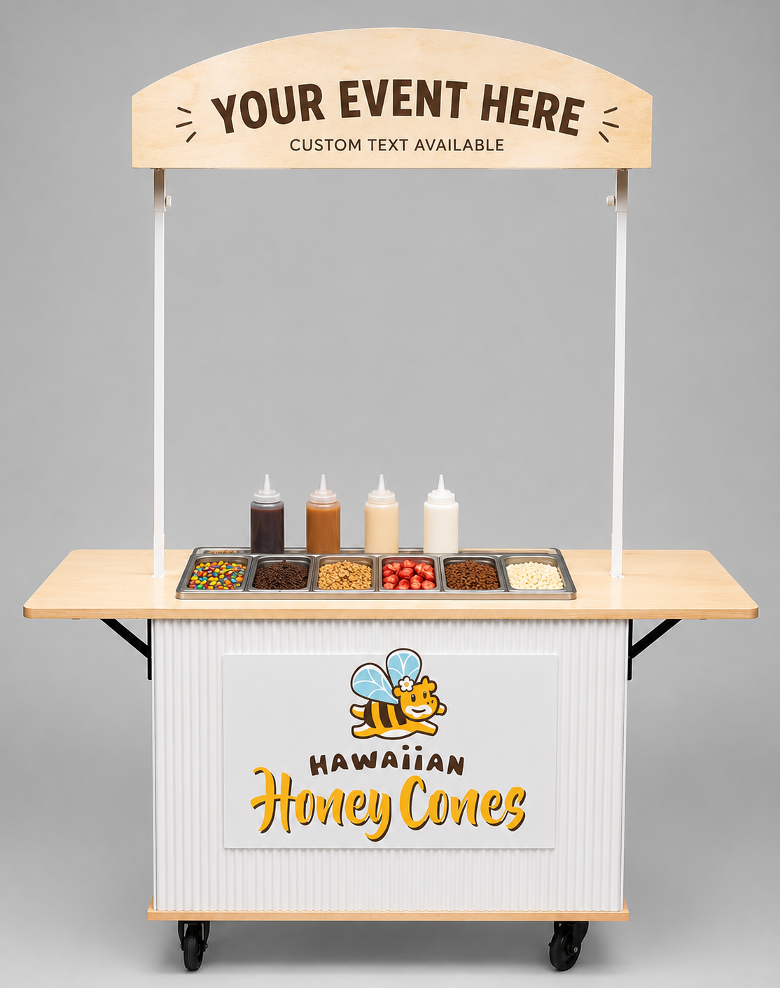 Hawaiian Honey Cones dessert cart